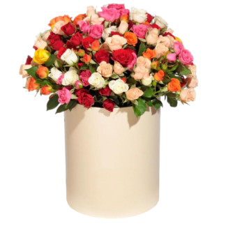 Mixed roses in a hatbox | Flower Delivery Oryol